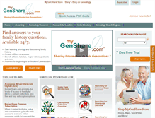 Tablet Screenshot of mygenshare.com